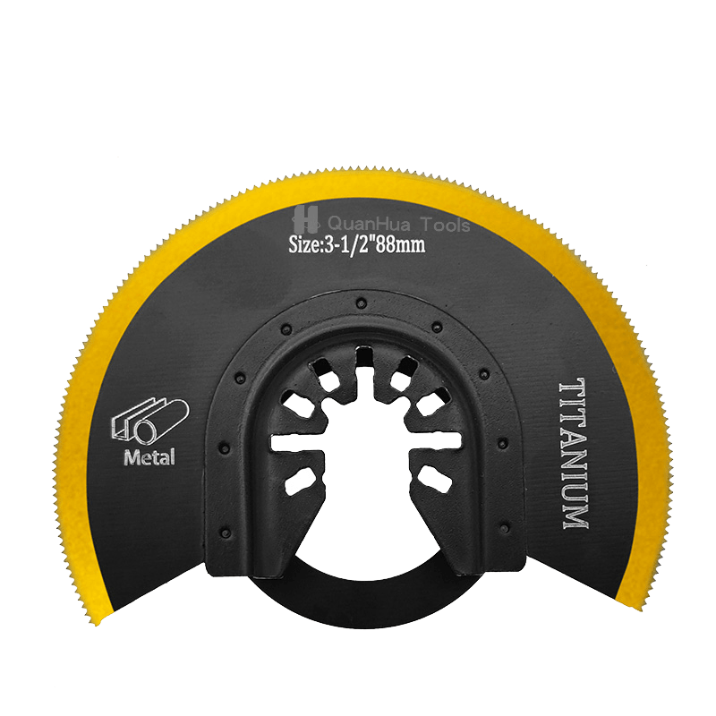 88 mm halvcirkelformad bimetallisk titanpläterad metallkapsågblad QH-1013HK-DT